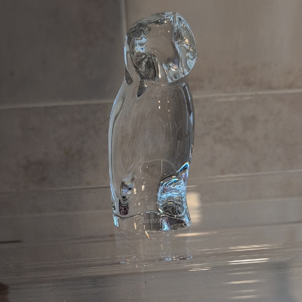 Baccarat Clear Crystal Owl Sculpture